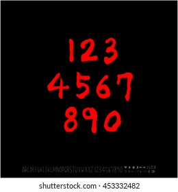 Alphabet & number / handwriting - vector