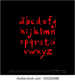 Alphabet & number / handwriting - vector