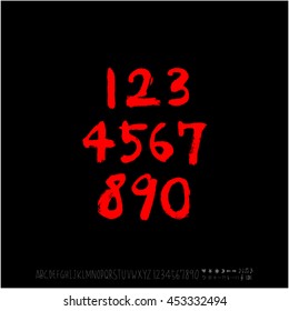 Alphabet & number / handwriting - vector