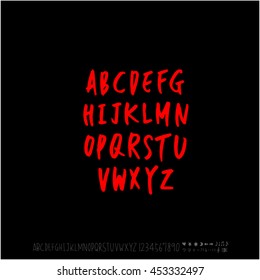 Alphabet & number / handwriting - vector
