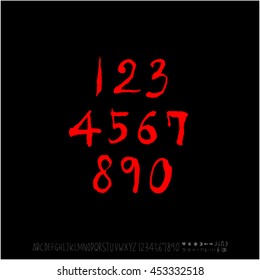 Alphabet & number / handwriting - vector