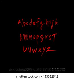Alphabet & number / handwriting - vector