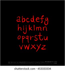 Alphabet & number / handwriting - vector