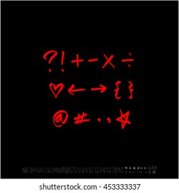 Alphabet & number / handwriting - vector