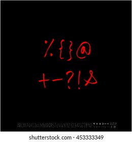 Alphabet & number / handwriting - vector
