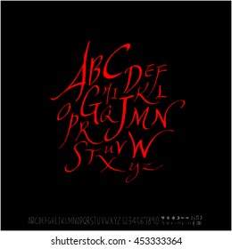 Alphabet & number / handwriting - vector