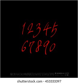 Alphabet & number / handwriting - vector