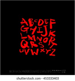 Alphabet & number / handwriting - vector