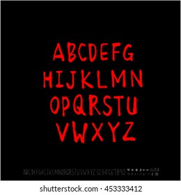 Alphabet & number / handwriting - vector