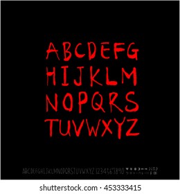 Alphabet & number / handwriting - vector