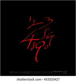 Alphabet & number / handwriting - vector