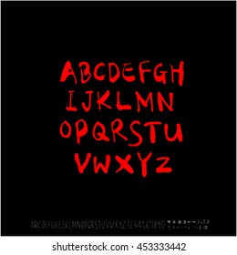 Alphabet & number / handwriting - vector