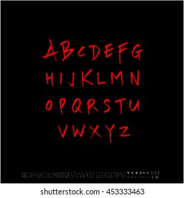 Alphabet & number / handwriting - vector
