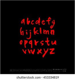 Alphabet & number / handwriting - vector