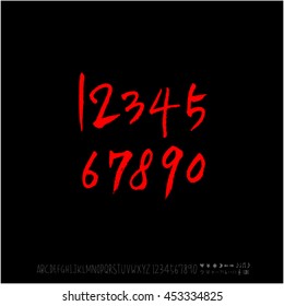 Alphabet & number / handwriting - vector