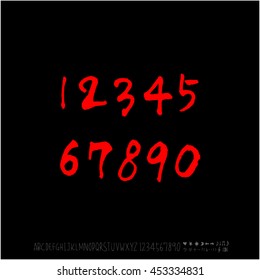 Alphabet & number / handwriting - vector