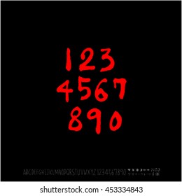 Alphabet & number / handwriting - vector