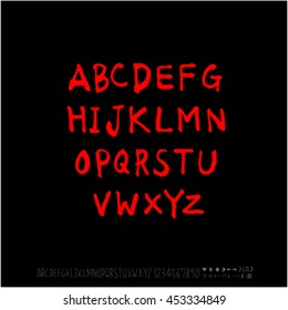 Alphabet & number / handwriting - vector