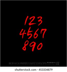 Alphabet & number / handwriting - vector