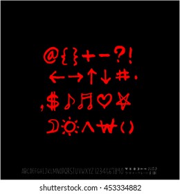 Alphabet & number / handwriting - vector