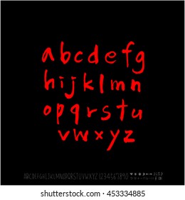 Alphabet & number / handwriting - vector