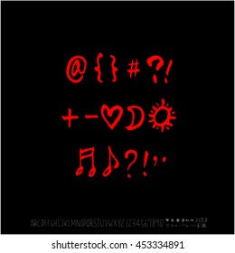 Alphabet & number / handwriting - vector