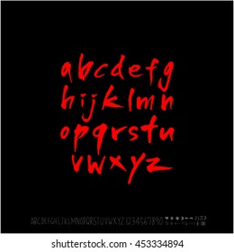 Alphabet & number / handwriting - vector