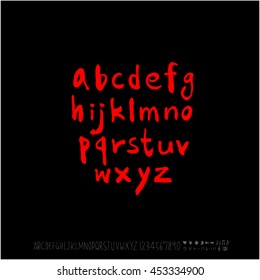 Alphabet & number / handwriting - vector