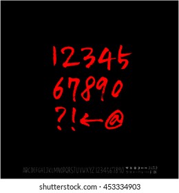 Alphabet & number / handwriting - vector
