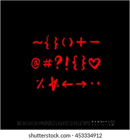 Alphabet & number / handwriting - vector