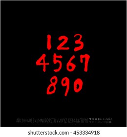 Alphabet & number / handwriting - vector