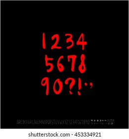 Alphabet & number / handwriting - vector