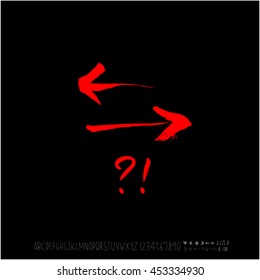 Alphabet & number / handwriting - vector