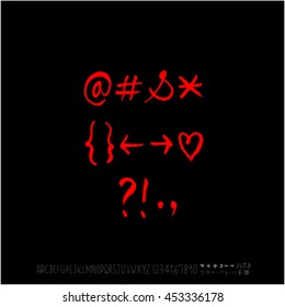 Alphabet & number / handwriting - vector