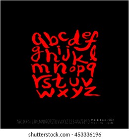 Alphabet & number / handwriting - vector
