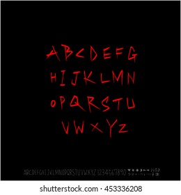Alphabet & number / handwriting - vector