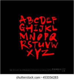 Alphabet & number / handwriting - vector