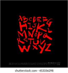 Alphabet & number / handwriting - vector