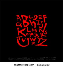 Alphabet & number / handwriting - vector