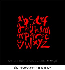 Alphabet & number / handwriting - vector