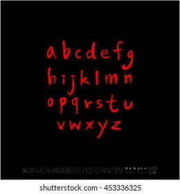 Alphabet & number / handwriting - vector
