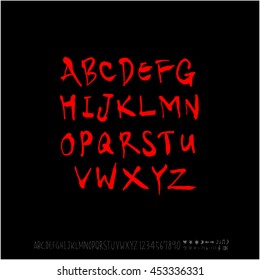 Alphabet & number / handwriting - vector