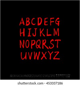 Alphabet & number / handwriting - vector