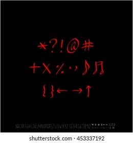 Alphabet & number / handwriting - vector