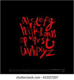 Alphabet & number / handwriting - vector