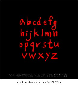 Alphabet & number / handwriting - vector