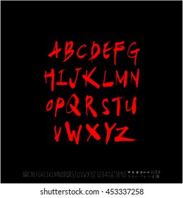 Alphabet & number / handwriting - vector