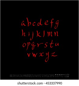 Alphabet & number / handwriting - vector