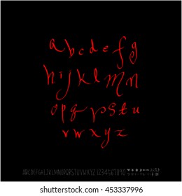 Alphabet & number / handwriting - vector