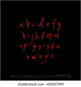 Alphabet & number / handwriting - vector